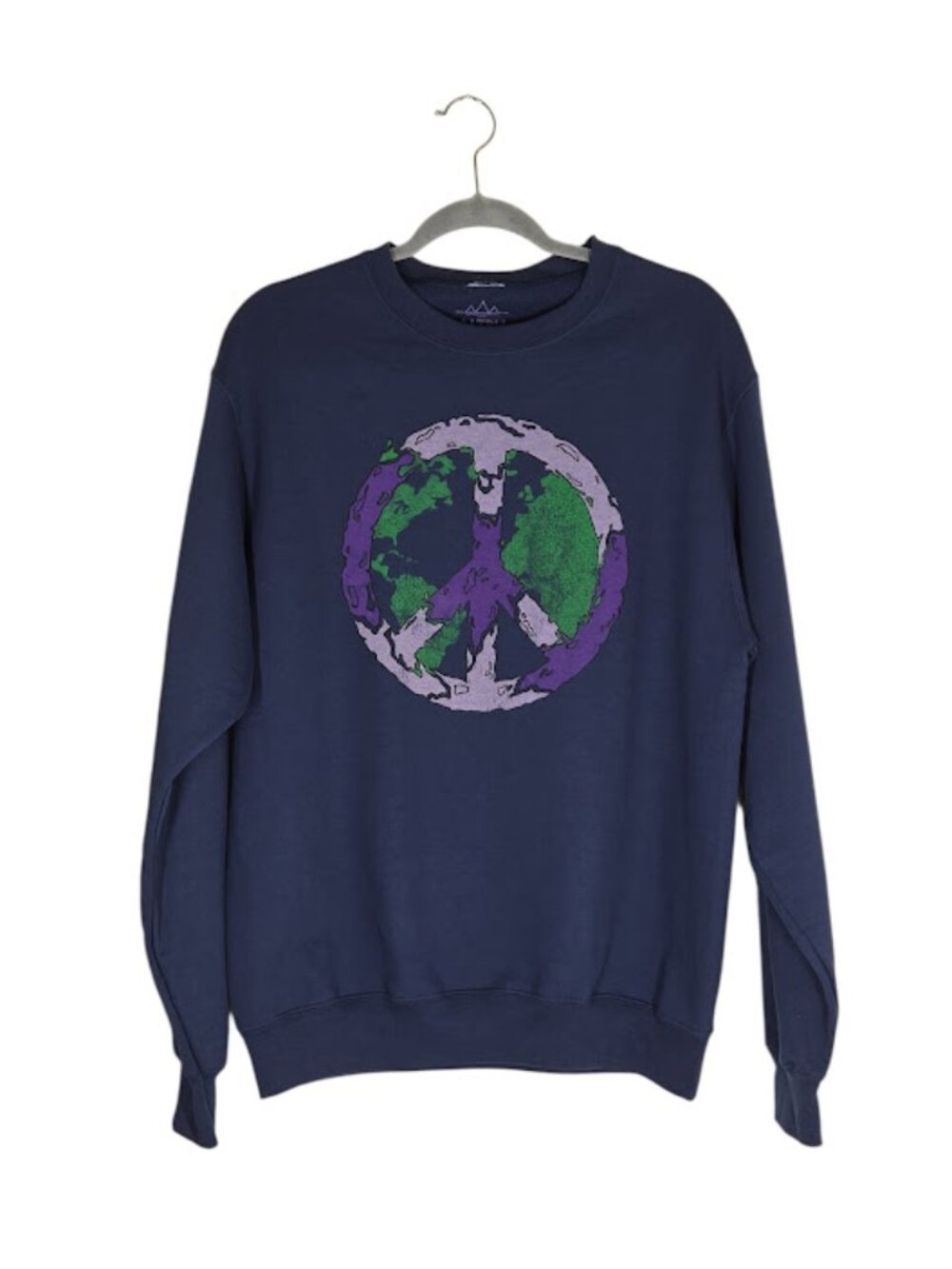 ALTRU Men’s Medium Navy Blue Peace Sign Graphic Crewneck Sweatshirt EUC